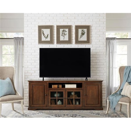 Progressive Furniture Progressive Furniture E721-82 82 in. Home Entertainment Console; Auburn Cherry E721-82